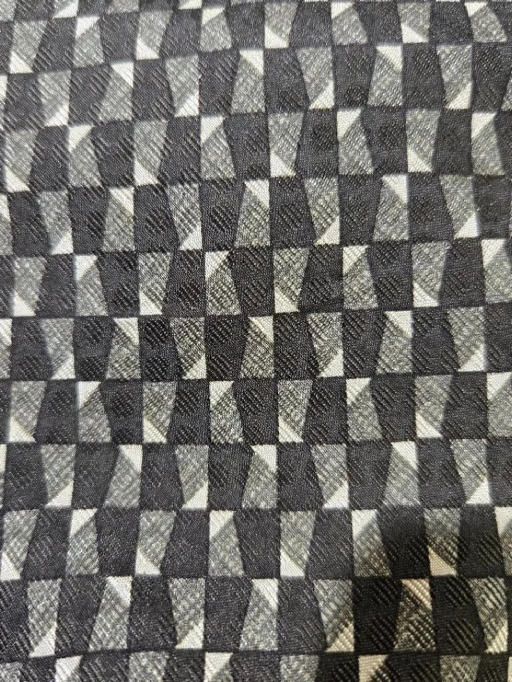 Guess Black Geometric Patterned Silk Tie Made in USA